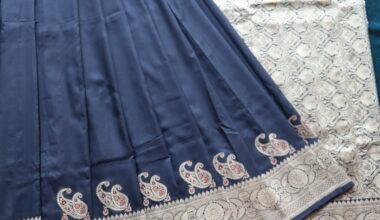 Tifi Border Black Handloom Banarasi Saree with Meena Konia