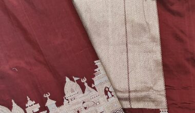 Pure Katan Kashi Ghat Border Banarasi Saree – Dual Zari Weave