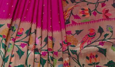 Pure katan silk small booti with multi colour meena parrot motif paithani border and pall