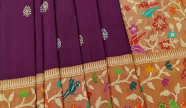 Pure katan silk sona rupa kadhwa boota with multi colour meena parrot motif paithani border and pallu